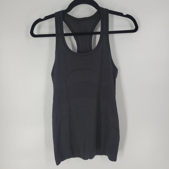 Lululemon Black Embroidered Logo Racerback Swiftly Tank Top 6 - Picture 1 of 6
